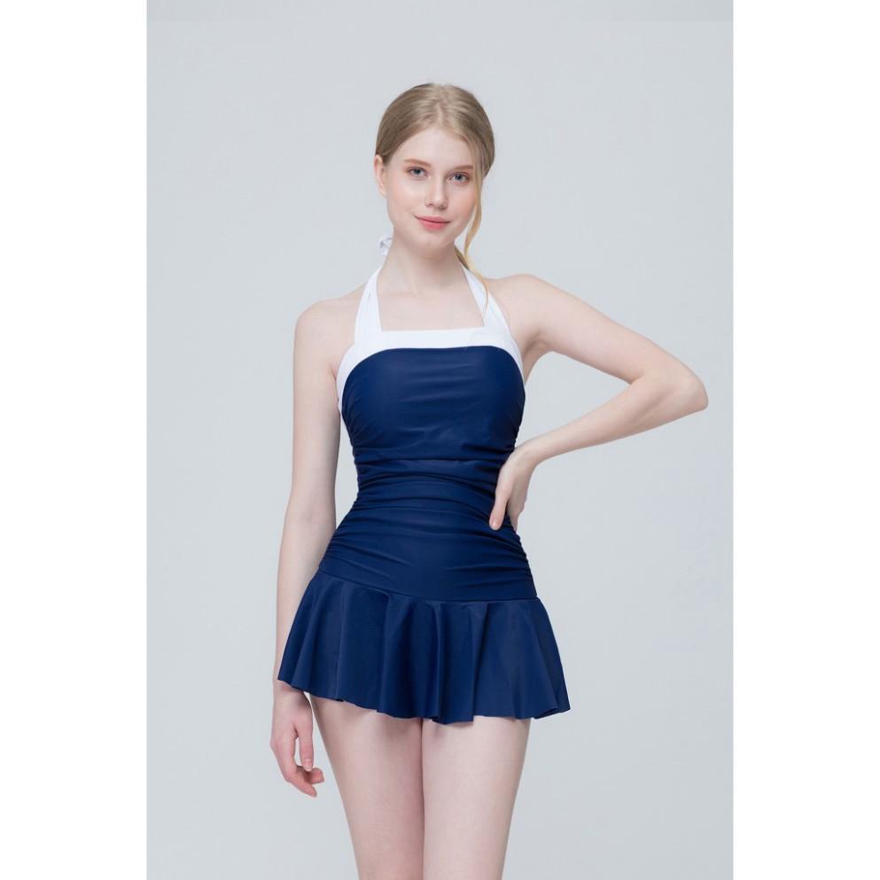BIKINI PASSPORT - Đồ bơi áo tắm Một mảnh váy bèo ngắn, kiểu ngang - Xanh navy