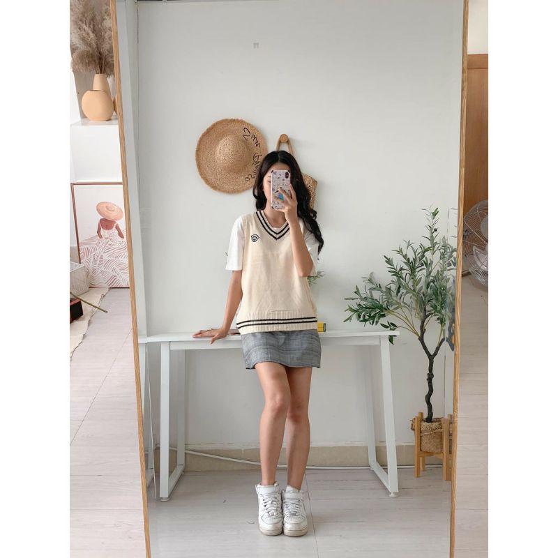 Áo len gile nữ - mac ngực - thời trang Hàn quốc