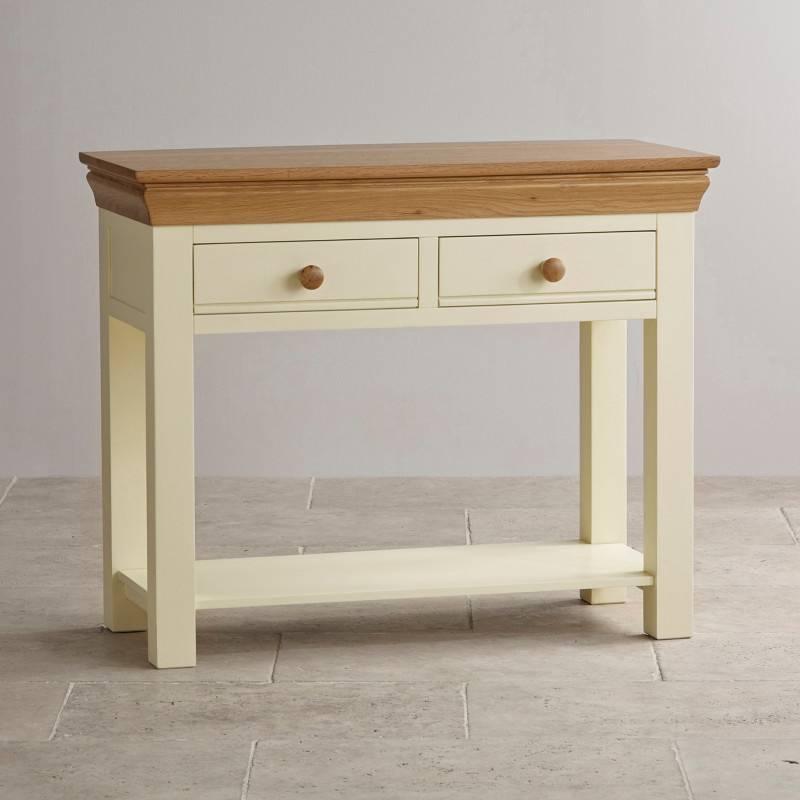 Bàn Console 2 Ngăn Kéo Country Cottage Gỗ Sồi Ibie LTO2COUO - Trắng (100 x 42 cm)