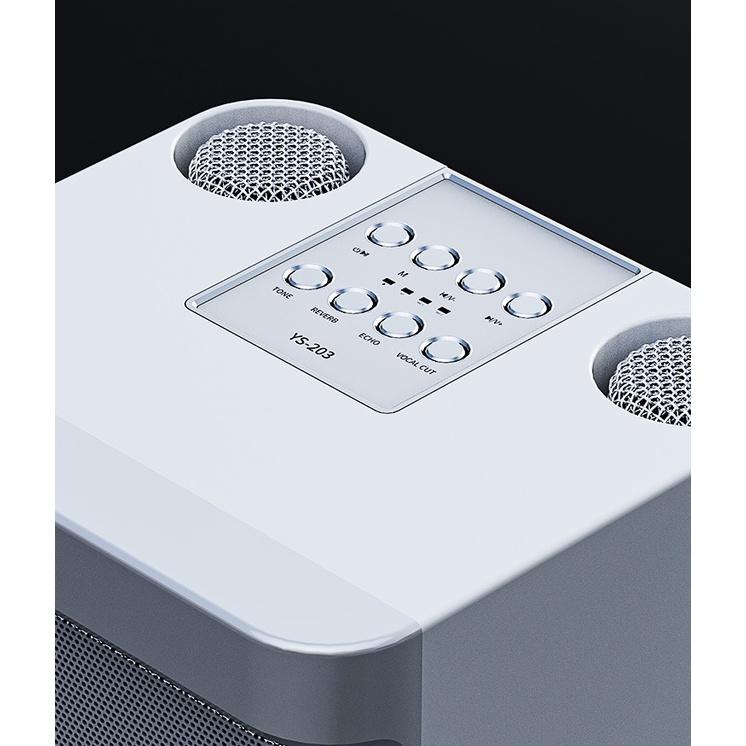 Loa Karaoke Bluetooth YS 203 Kèm 2 Micro Không Dây, Âm Thanh Siêu Hay, Thiết Kế Sang Trọng Nhỏ Gọn Tiện Lợi, Dễ Sử Dụng.