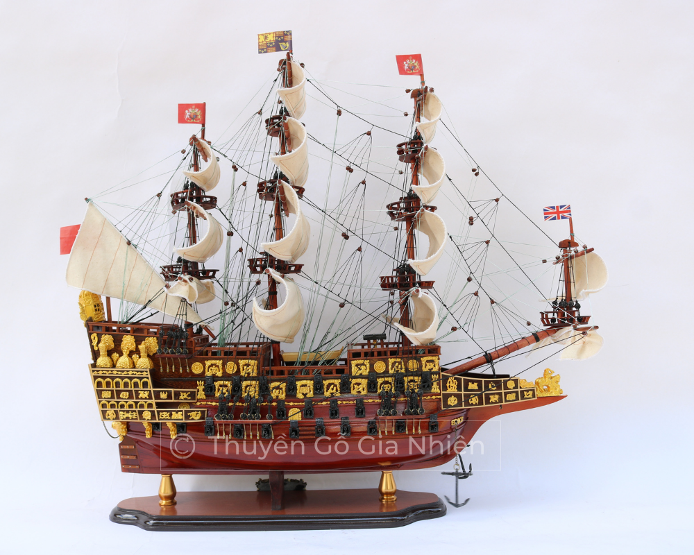 Mô Hình Thuyền Gỗ Phong Thủy Dạng Thuyền Cổ SOVEREIGN OF THE SEAS Chính Hãng Hàng Xuất Khẩu Chất Lượng Cao