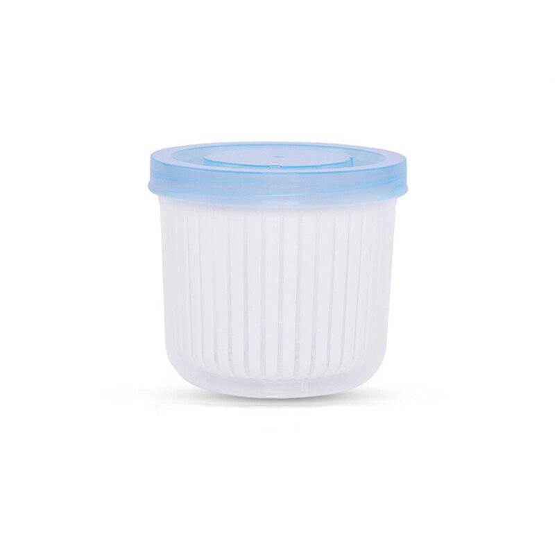 Round Transparent Double Drain Refrigerator Storage Box Ingredients Box Home Organizer Food Container Kitchen Accessories