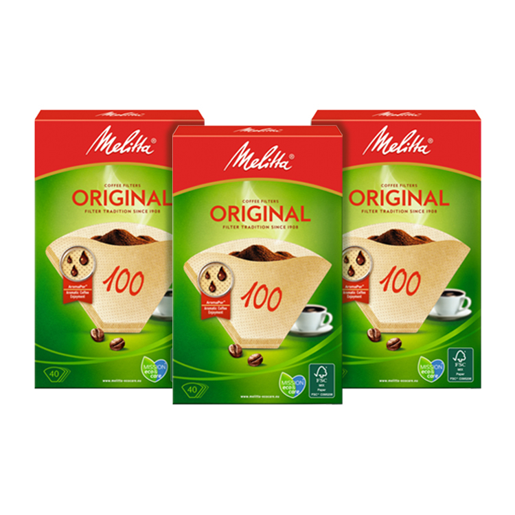 Combo 3 hộp giấy lọc cà phê Melitta Original 100, Hộp 40 tờ nhập Đức, lọc siêu vi 3 tầng tăng hương vị - Hàng chính hãng