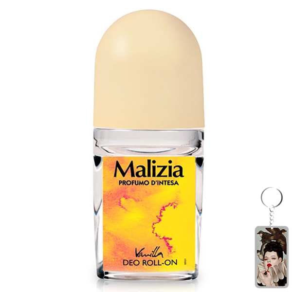 Lăn khử mùi hương vani Malizia Vanilla 50ml tặng kèm móc khóa