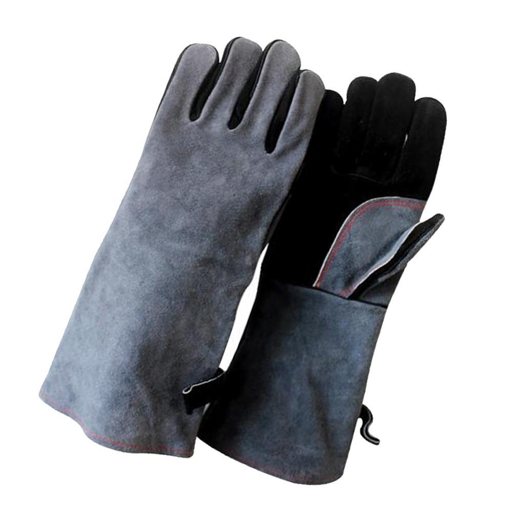 Grey Welding Gloves Heat Resistant Welder Gloves Working Safety Workwear