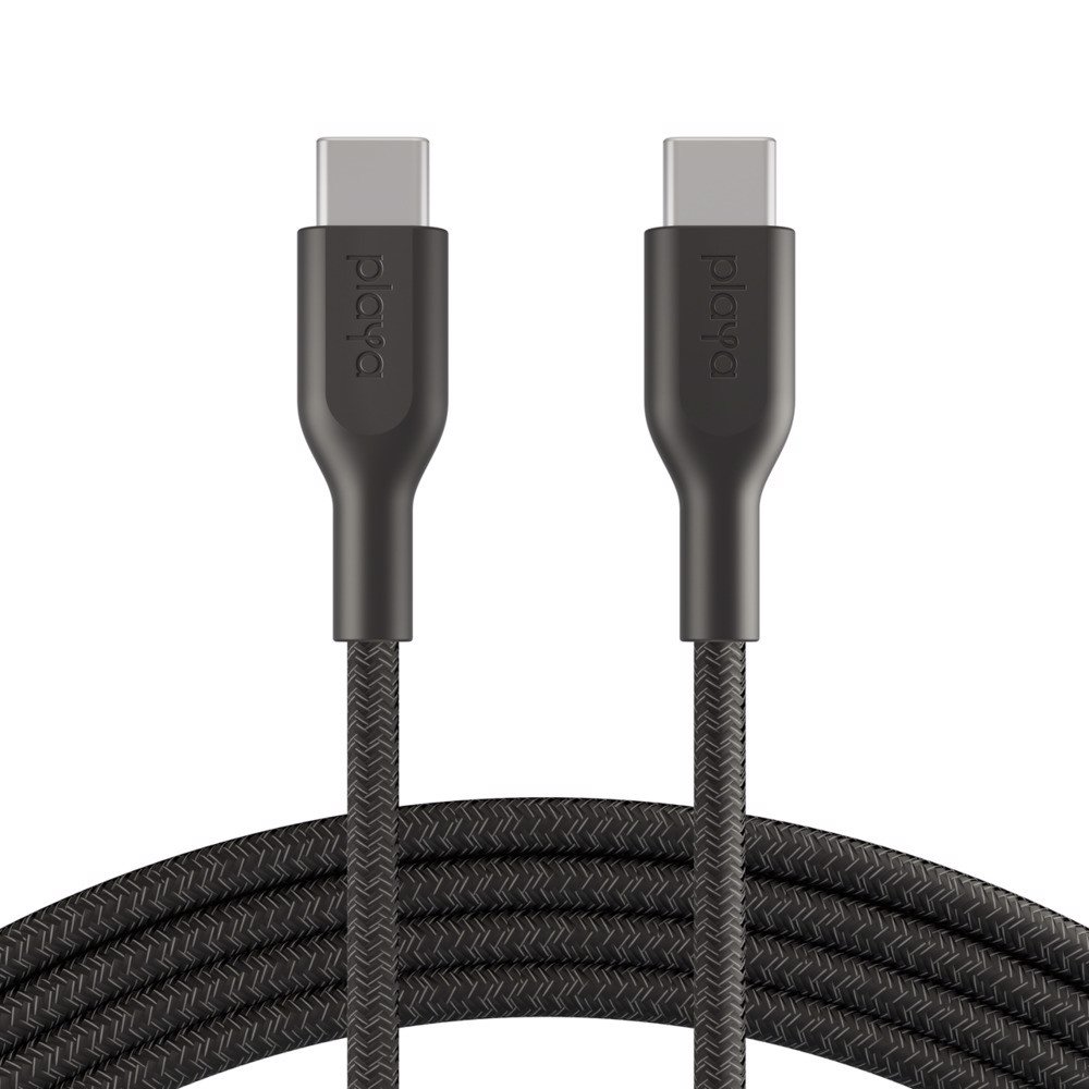 Cáp USB Type C - C, 1 mét, vỏ dù PVC, công suất 60w, màu đen Playa by Belkin - Hàng Chính Hãng - PMBK2004yz1M