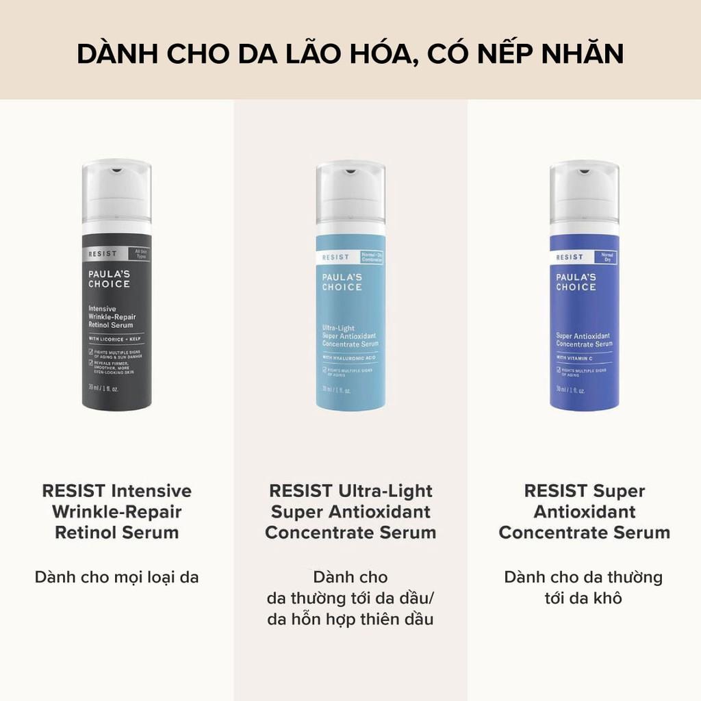 Serum Phục Hồi Và Cấp Ẩm Da Dầu Chứa HA Resist Ultra light Super Antioxidant Concentrat 30ml (Mã 7740)