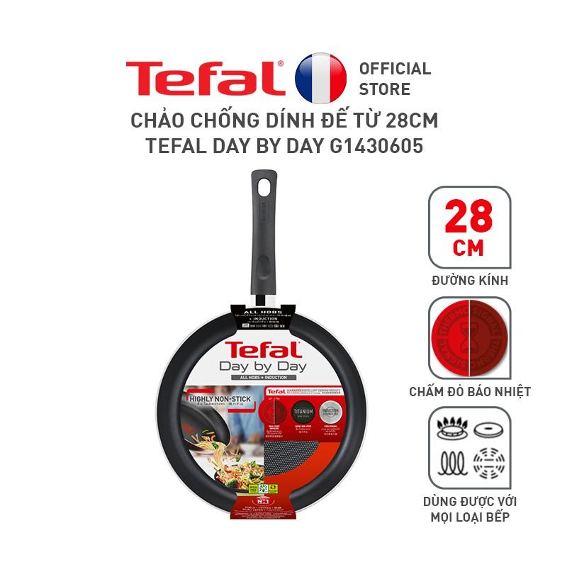 Chảo chiên chống dính đáy từ Tefal Day by Day 28cm, dùng cho mọi loại bếp- Gian hàng chính hãng