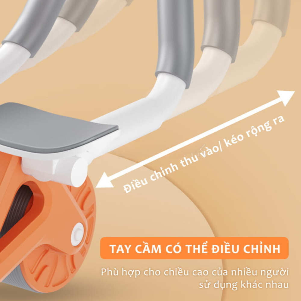 Con Lăn Trợ Lực Tập Bụng 2 Bánh Thế Hệ Mới, Dụng Cụ Plank Giảm Mỡ Bụng Tại Nhà Có Đồng Hồ, Thiết Kế Để Tay Tiện Dụng - HÀNG chính hãƞg MINIIN