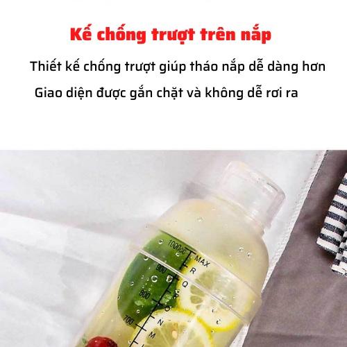 bình lắc pha chế shaker nhựa 300ml-500ml-700ml-1000ml bình lắc sữa cafe cocktail chia vạch đen cao cấp bền an toàn