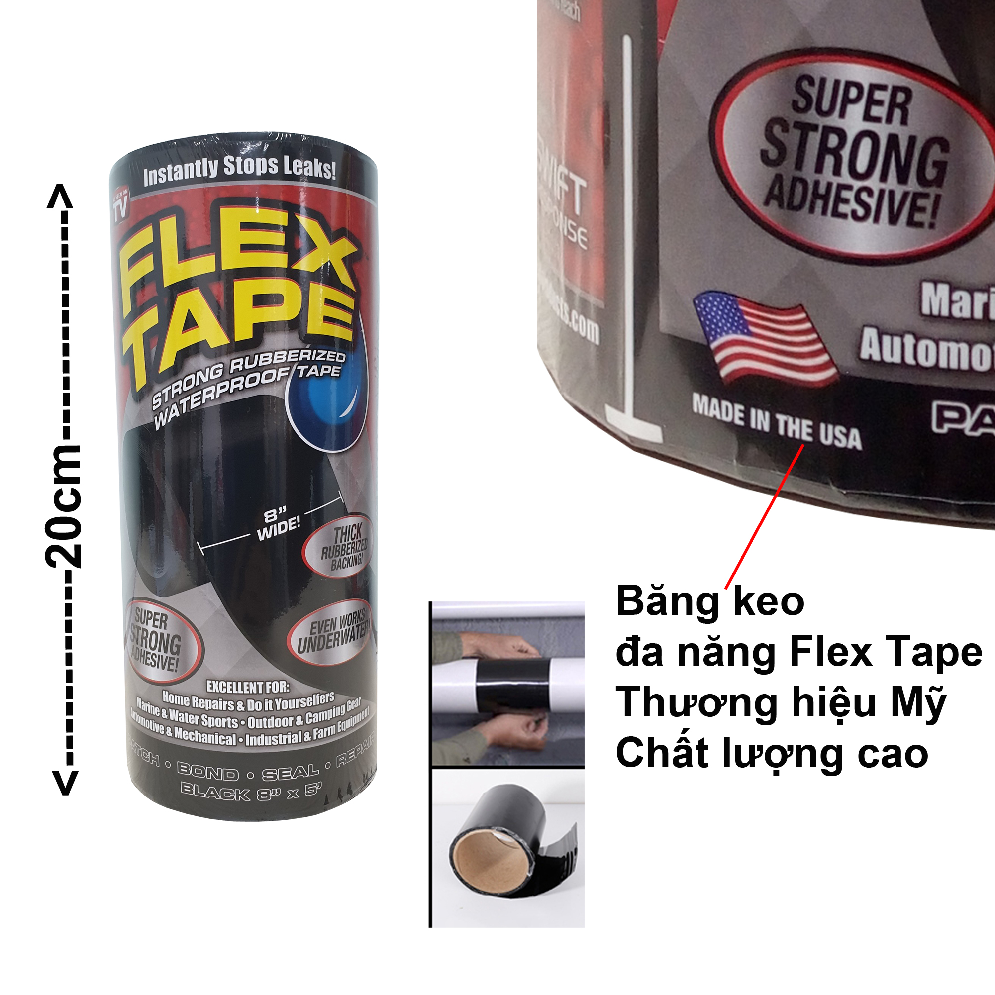 Băng keo chịu nước Flex Tape nhập từ Mỹ