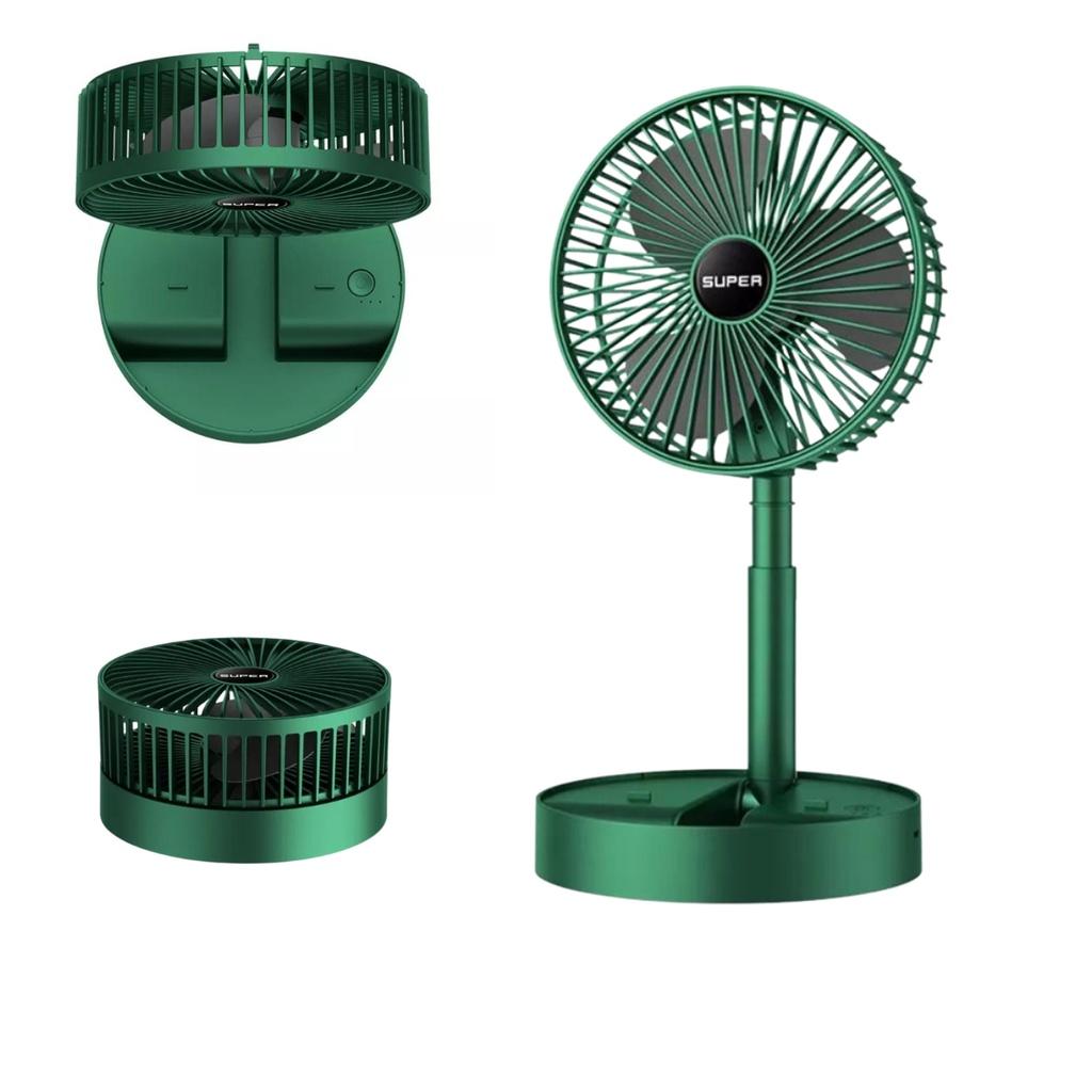 Quạt tích điện gấp gọn Ehome quạt mini sạc điện usb để bàn hoặc đứng với 3 tốc độ gió công suất 9w pin 1200mAh