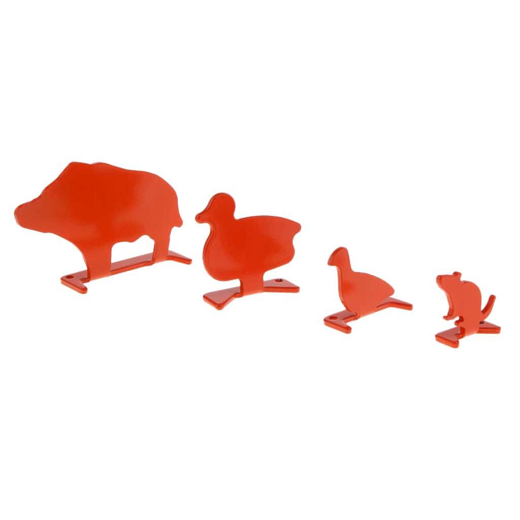4pcs Metal Animal Silhouette  Set  Plinking Practice Target