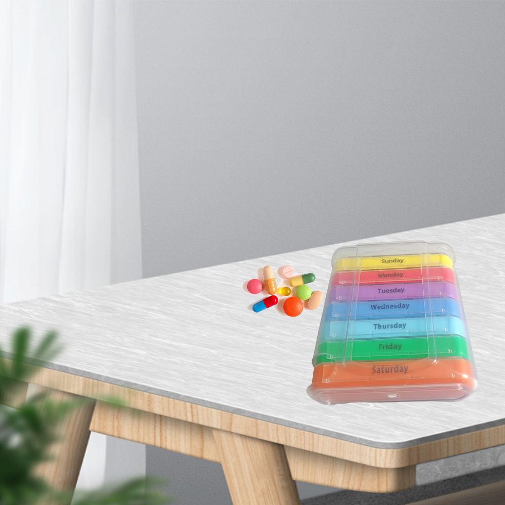 Weekly Pill Organizer Colorful Organizer Case Daily to Hold Pills Vitamins