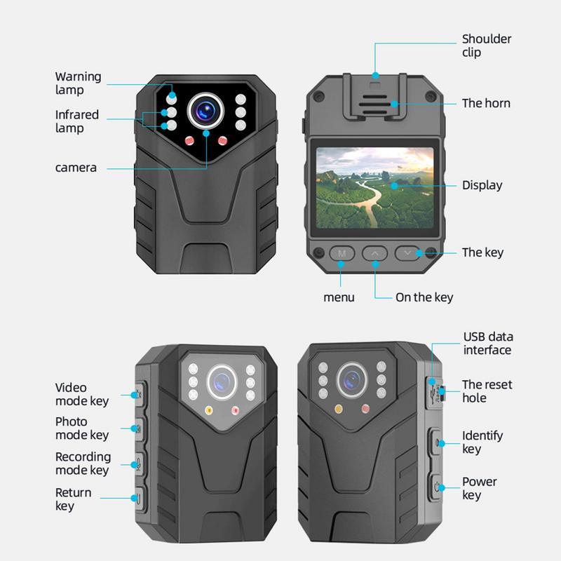 Máy ảnh cơ thể mini 1080p Video Recorder có thể đeo được cơ thể HD có tầm nhìn ban đêm 6-8 giờ