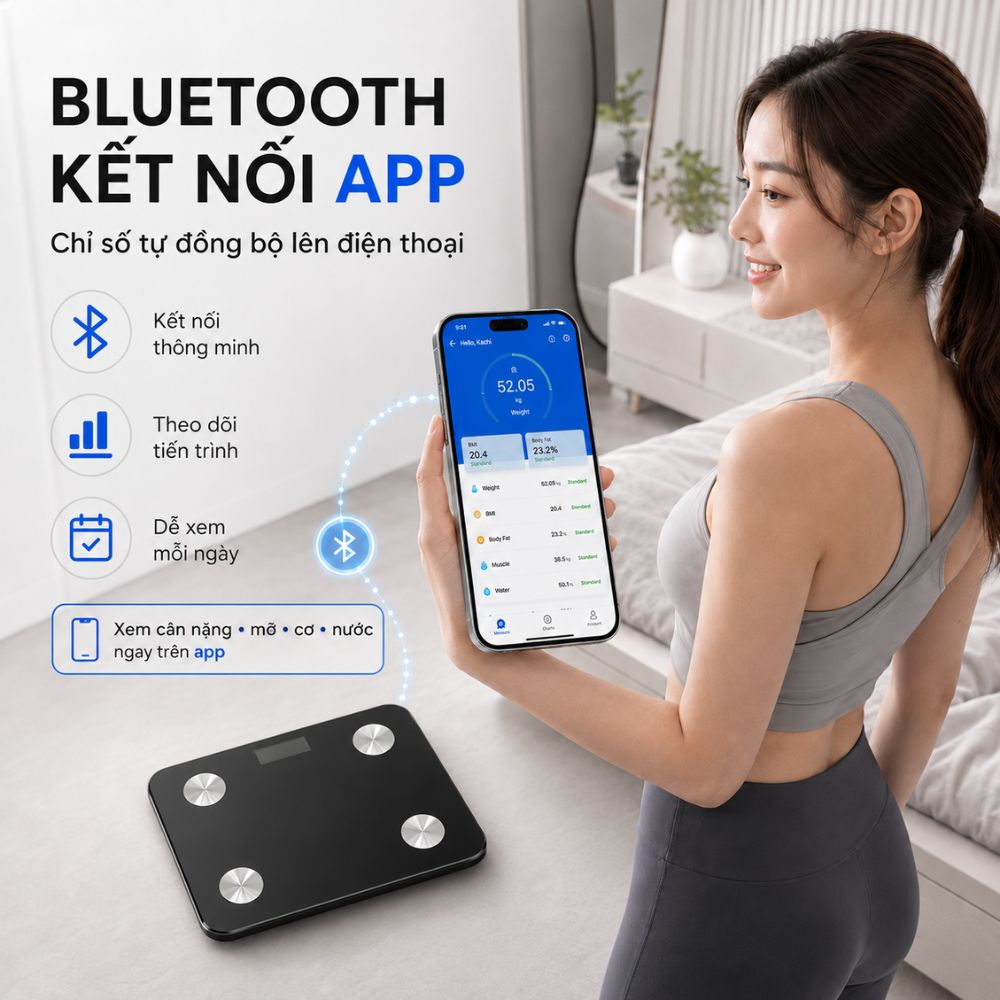 CÂN ĐIỆN TỬ THÔNG MINH KACHI MK447 - hàng chính hãng