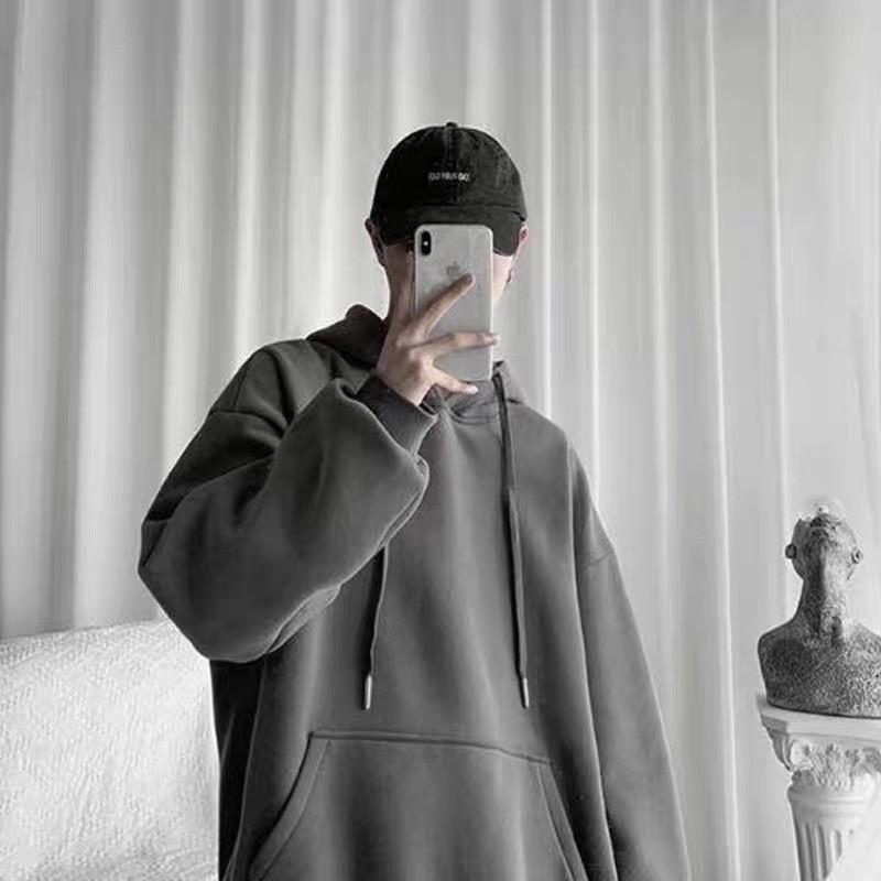 Áo Hoodie Nỉ bông unisex TRƠN màu Xám/Xám xanh UNISEX/Nam nữ unisex ️ Jaystoree