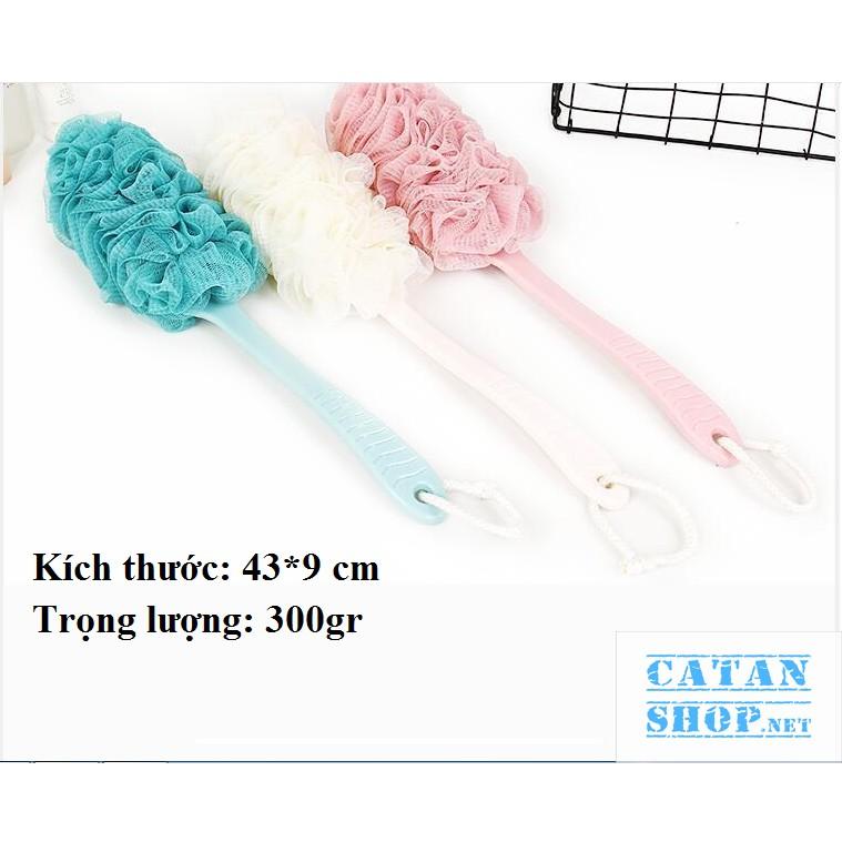 Cây bông tắm cán dài chà lưng tẩy tế bào chết tiện dụng- Màu ngẫu nhiên