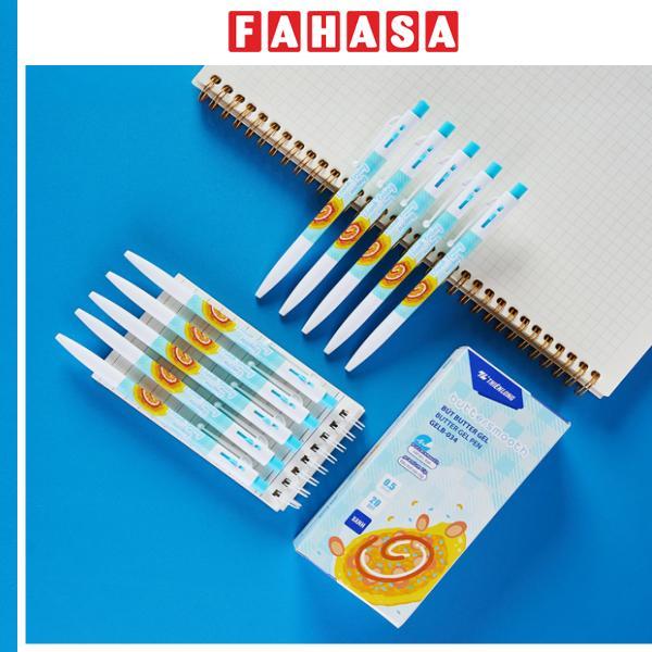 Hộp 20 Bút Gel Buttersmooth B 0.5 mm - Thiên Long GELB-034 - Mực Xanh - Bánh Tráng Nướng