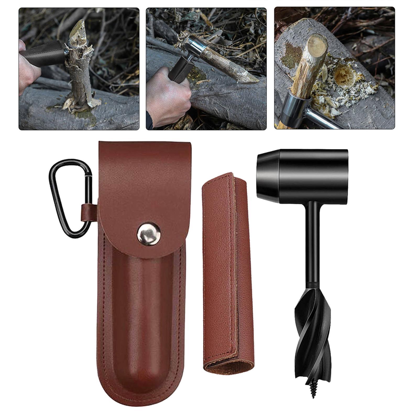 Hand Wood Auger Drill Bit Wrench Survival Emergency Tool for Camping Backpacking