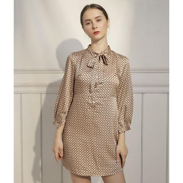 Đầm suông nữ Callia Bow buộc nơ tay dài