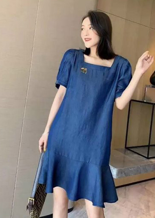 Đầm Jeans Cổ U Thời Thượng D789