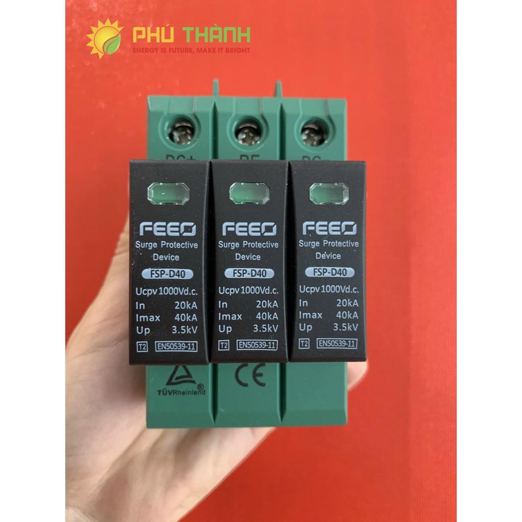 Thiết bị chống sét DC 1000V FEEO-  cho hệ thống điện năng lượng mặt trời  Hàng Chính hãng