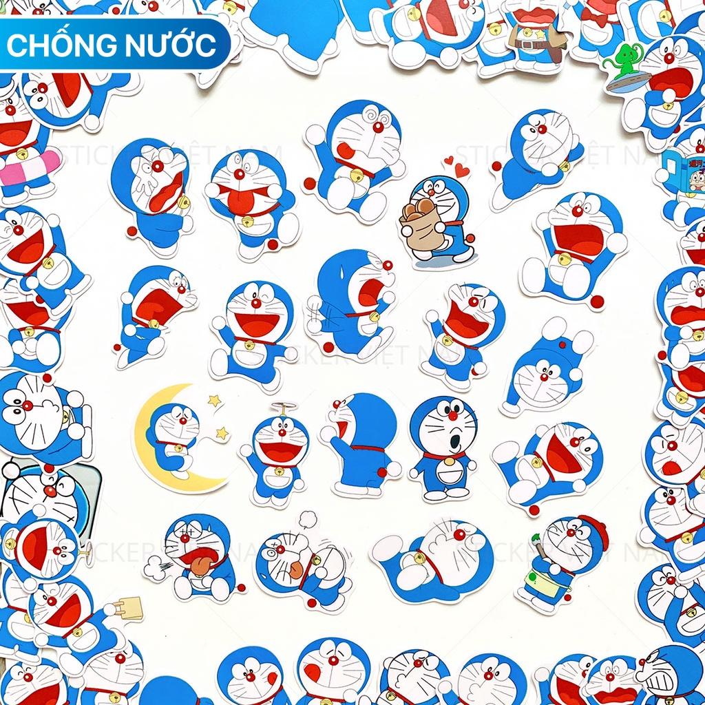 Sticker in hình Doraemon - Mèo Máy Thông Minh - Dán Trang Trí - Chất Liệu PVC Cán Màng Chất Lượng Cao Chống Nước, Chống Nắng, Không Bong Tróc Phai Màu