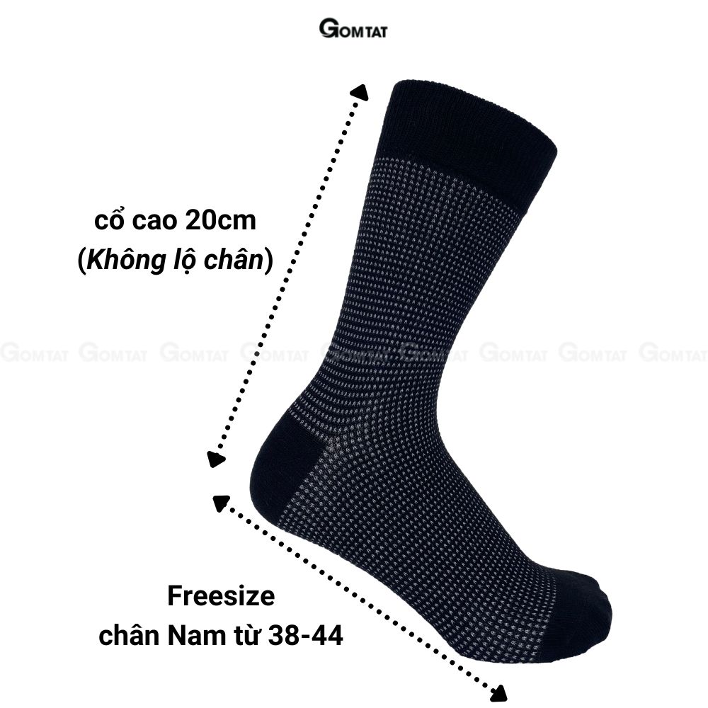 Tất Giày Tây Nam Cổ Cao GOMTAT Chất Liệu Cotton Cao Cấp Êm Chân Thoáng Khí - TATGIAYTAY01-1DOI