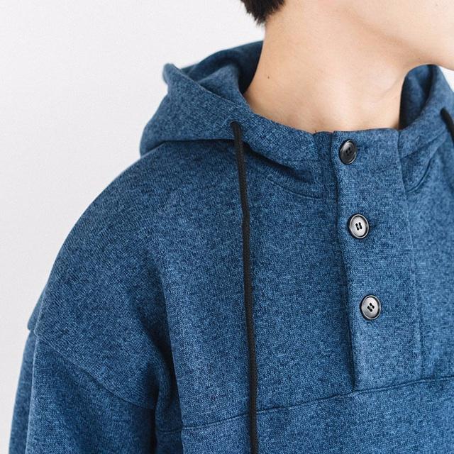 Áo Hoodie nam chất liệu nỉ dày ấm áp SSStutter Button hoodie