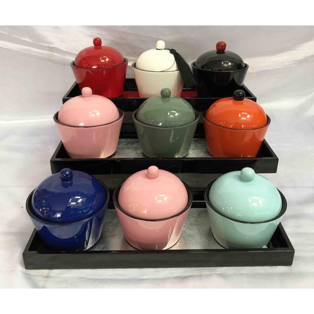 Hủ Trà cupcake Sơn Mài Cao Cấp Thanh Bình Lê đựng bánh kẹo, mứt, vật dụng nhỏ, trang trí bàn kệ, nhà cửa, văn phòng