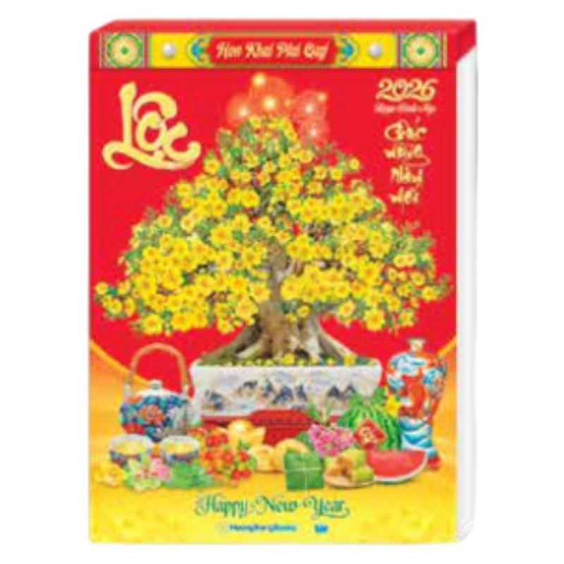 Lịch Bloc Đại Màng Co - Chủ Đề Bonsai Phong Thủy - Hoa Khai Phú Quý - Hương Trang HT18X