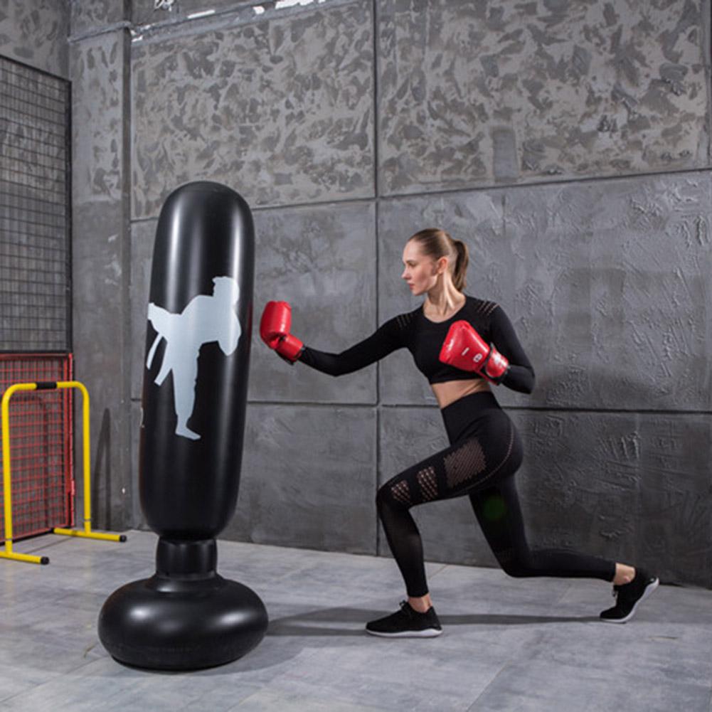 120-160cm Bấm đấm mạnh Boxing Boxing Huấn luyện Thể dục Boxing Sack dày Boxing Pillar Tumbler Cột Color: I 160CM