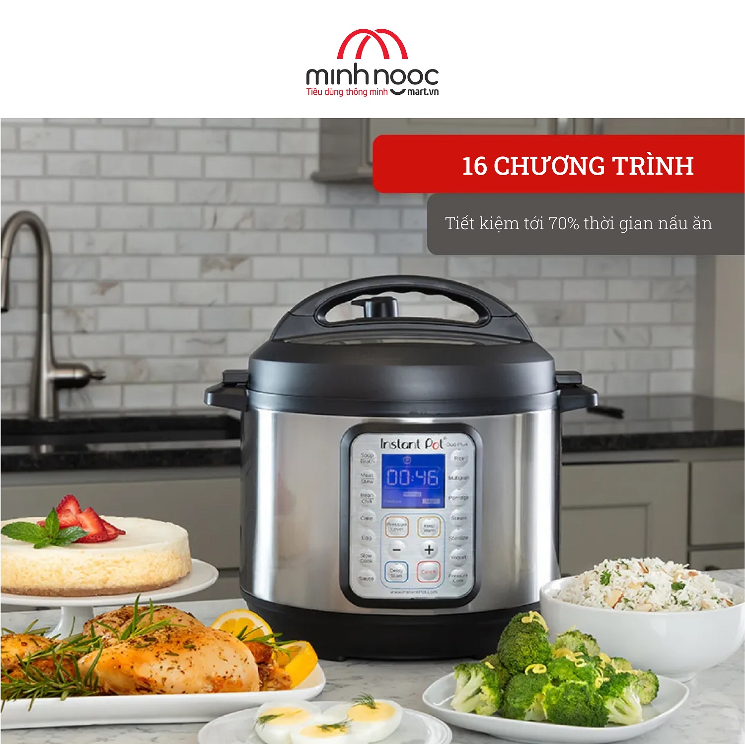 [ Hàng chính hãng Instant Pot ] Nồi áp suất điện Đa Năng Instant Pot Duo Plus, Dung tích 5.7 lít, 9 in 1