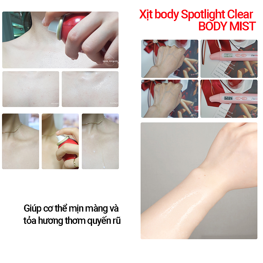 Xịt dưỡng thể Sunny De Mariee Spotlight Clear Body Mist