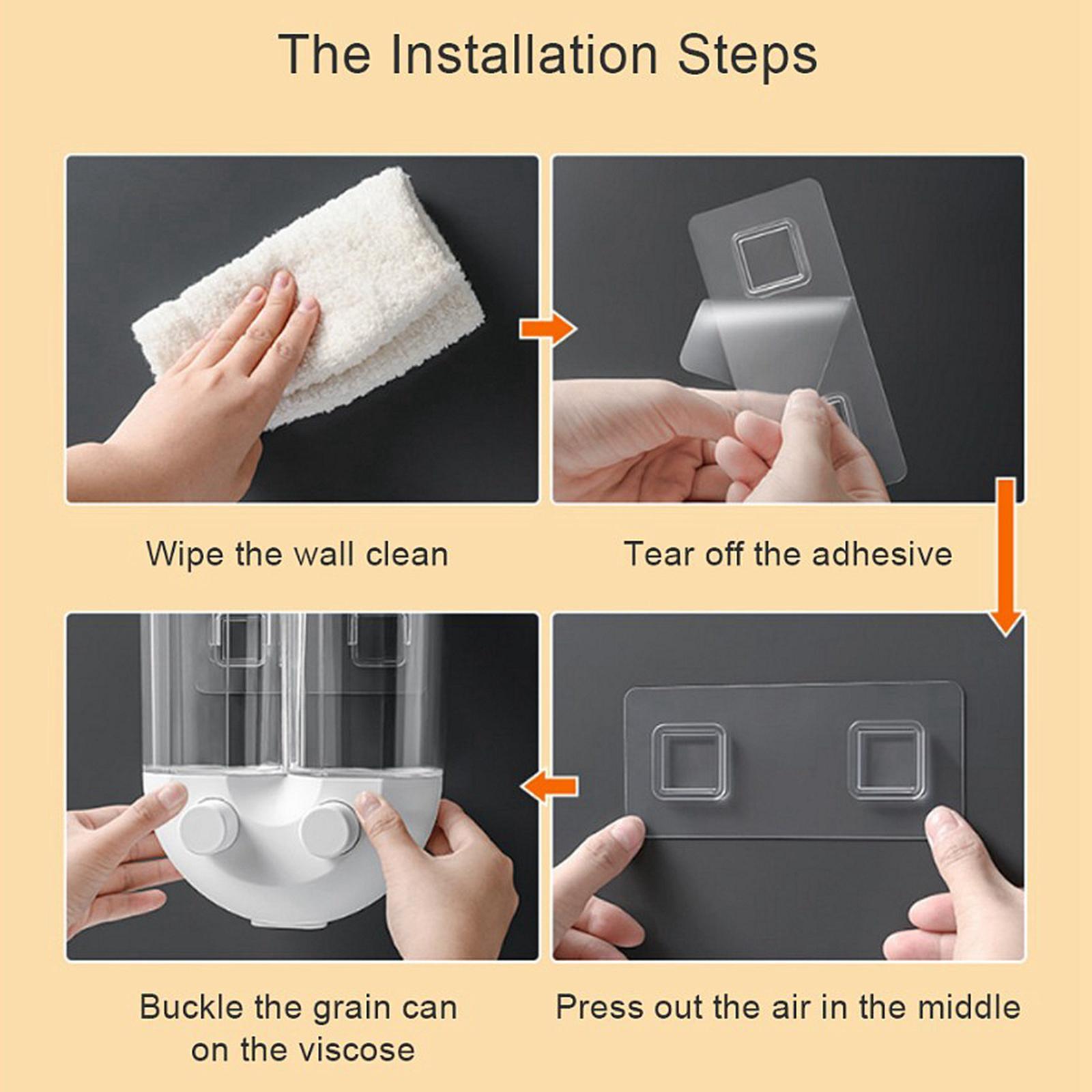 2-3pack Kitchen Food Storage Container Cereal Dispenser Wall Mounted Large White