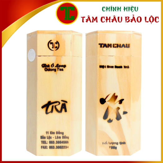 Trà Oolong Tâm Châu gỗ hộp 200gr