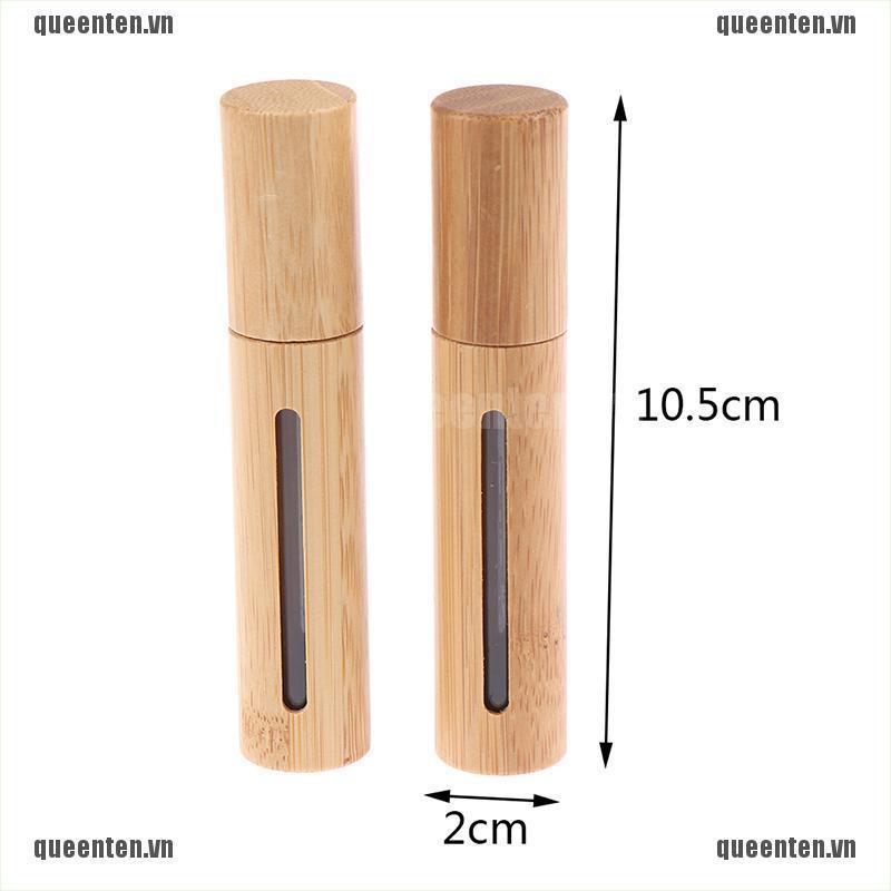 10ml Bamboo Refillable Empty Essential Roller Oil Ball Bottle Perfume Fragrance QUVN