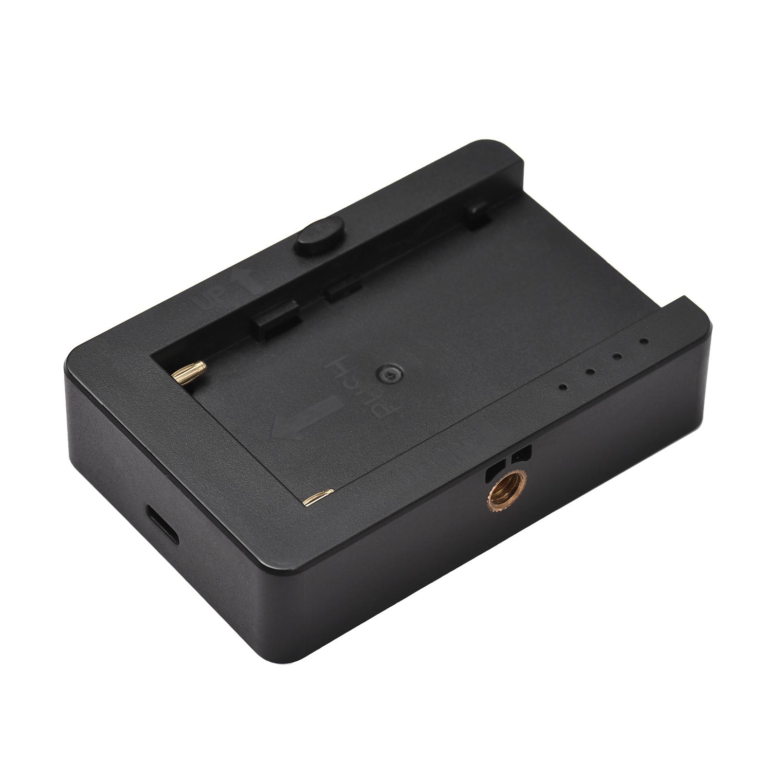 NP-F Battery Charger Battery Adapter Plate with Type-C Charging Port USB5V DC7.4V Outputs 1/4 Inch Screw Hole for NP-F550 F750 F970 Batteries