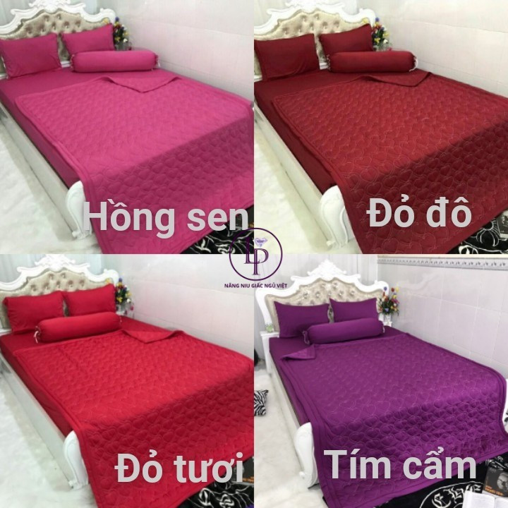 Trọn bộ 5 Món Chăn Ga Gối  THUN HÀN QUỐC - có mền sẵn