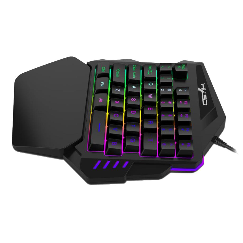 Phép Màu Sáng 7 Màu LED Backlit 35 Phím Đơn Tay Bàn Phím Chơi Game LOL CS GO PUBG