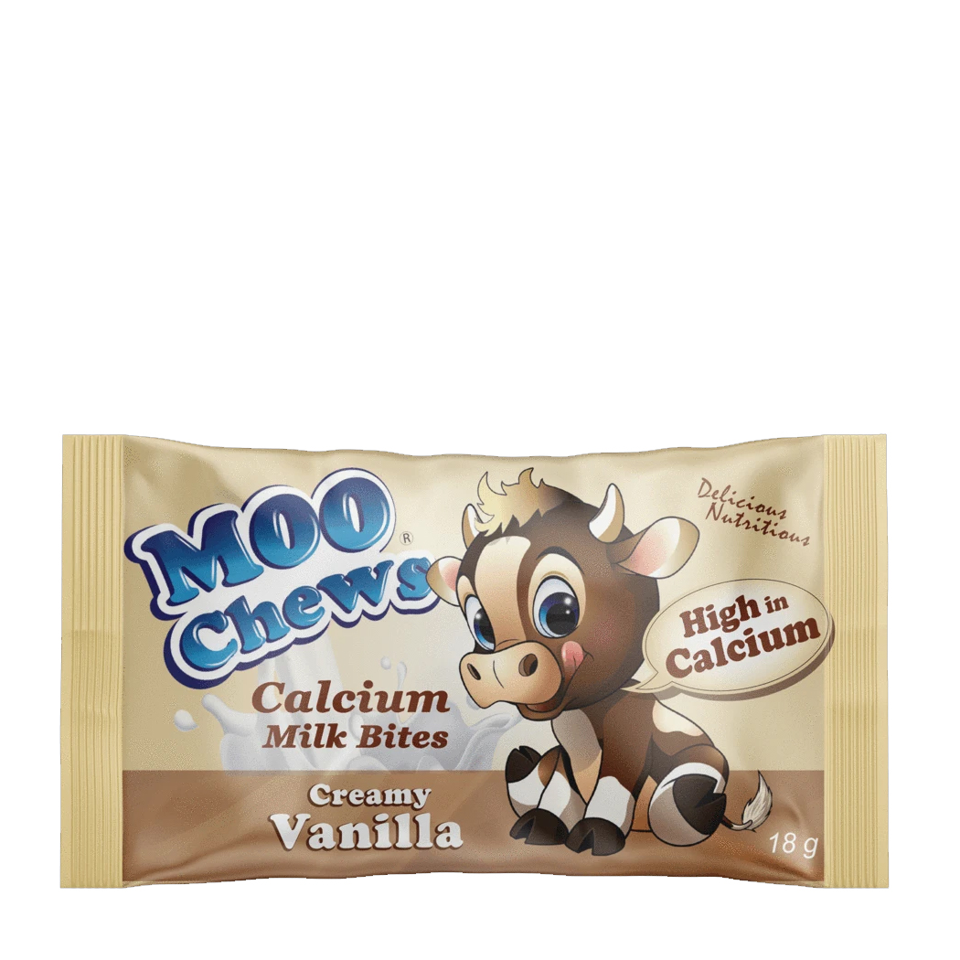 Kẹo sữa bổ sung canxi Moo Chews vị vani (Gói 18g)