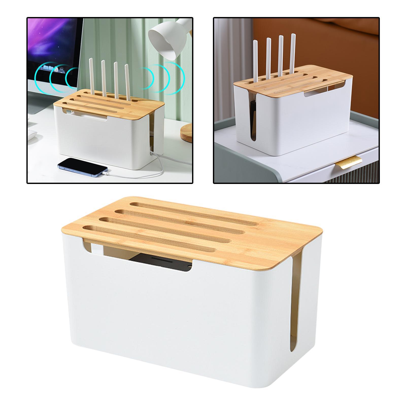 Router Shelf Storage Box Cable Management Organizer Cable Bracket for Office