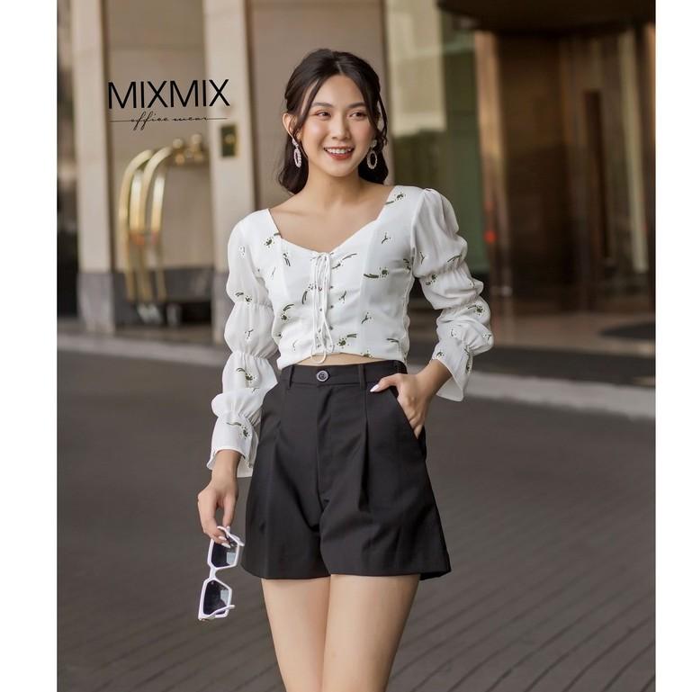 Quần Short kaki nữ màu đen cá tính - MIXMIX - Hàng thiết kế - Shop chụp