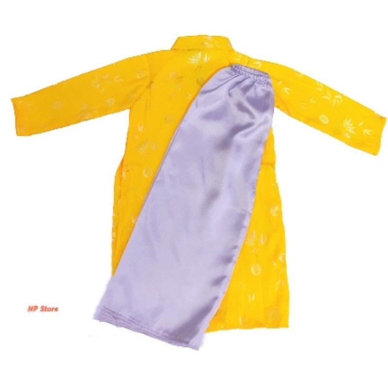 Áo Dài Bé Gái Size 10-17kg Vàng Kèm Quần Lụa, Truyền Thống Cách Tân Lụa Thái Tuấn