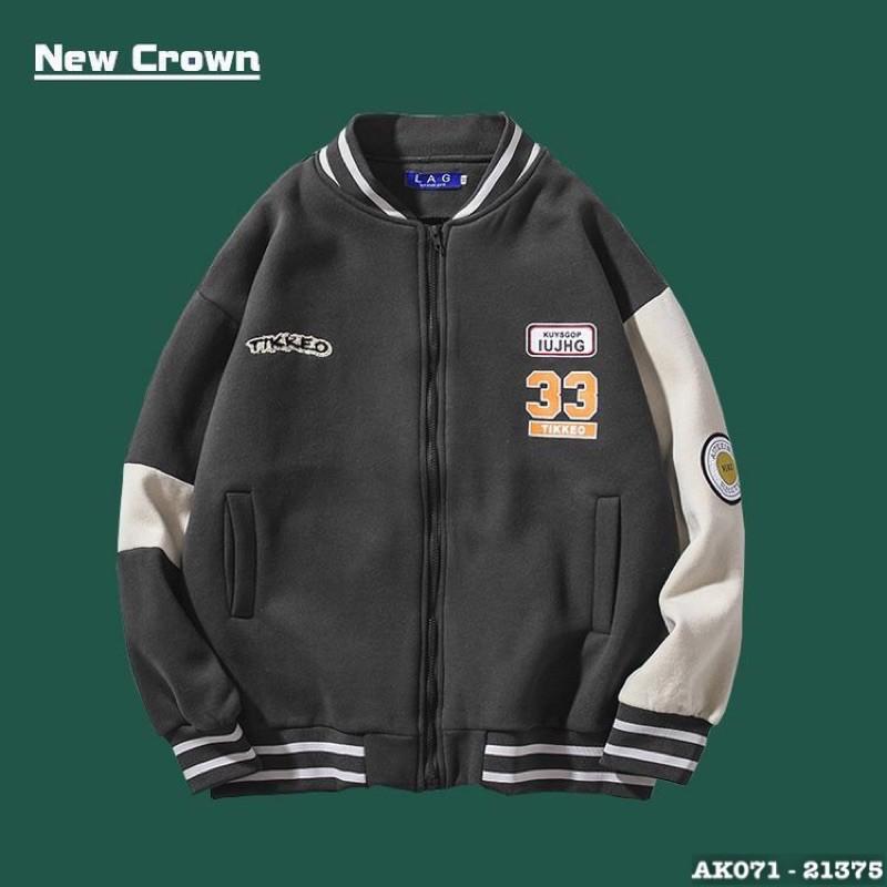 Áo Khoác Nam Nữ Kaki Nhung Tâm  Thêu TIKKEO 33 Cao Cấp Form Rộng BomBer Unisex hàng chuẩn đẹp, chất lượng ưu tiên