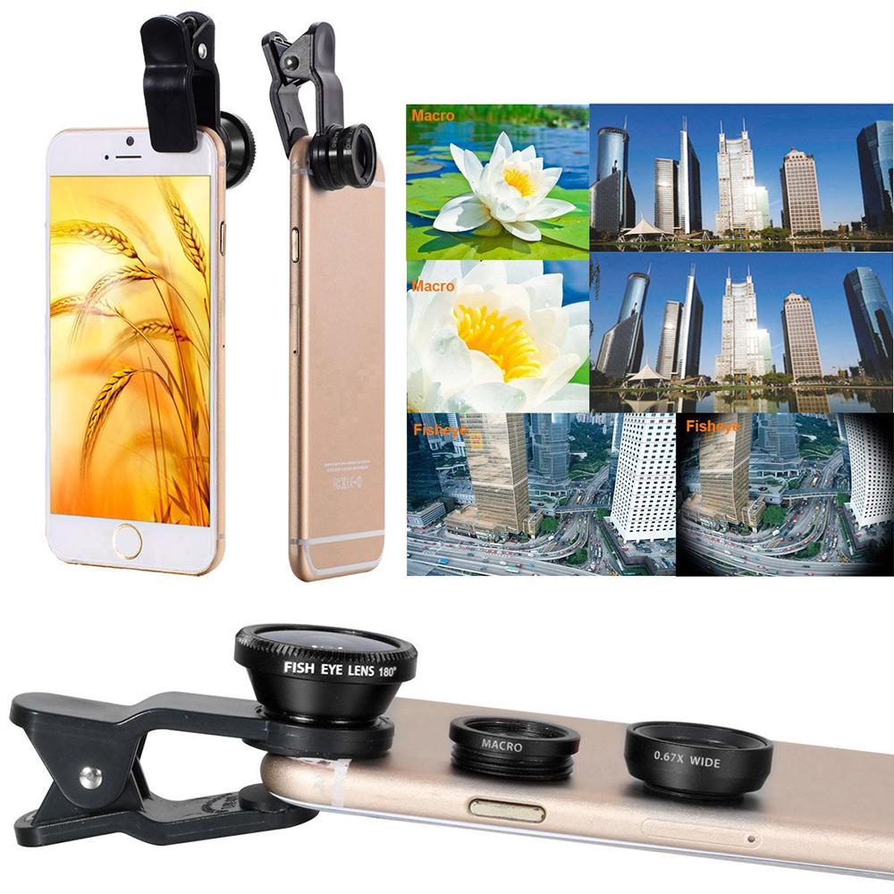 Ống kính điện thoại di động 10PCS 8X có thể tháo rời - kẹp đa năng Góc rộng + Mắt cá + Ống kính macro + Gậy chụp ảnh tự sướng - Màu trắng