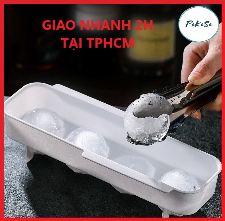 Khuôn Làm Đá Hình Tròn Có Nắp PaKaSa - Hàng Chính Hãng