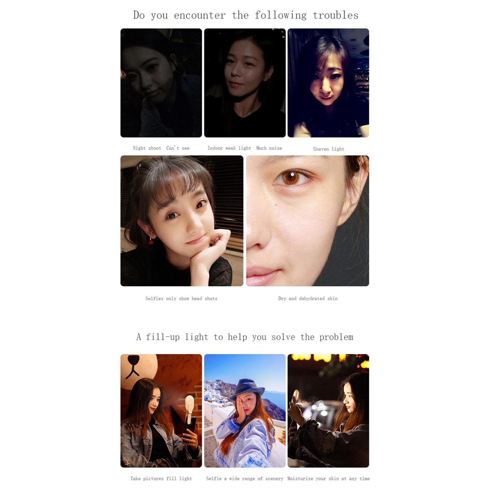 Selfie Light Ring for Phone, 4 Kinds of Brightness Selfie Light Ring, Rechargeable Portable  Mini Phone Lights for