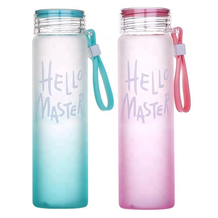 Combo 2 bình nước thủy tinh Hello Master 480 ml (Giao màu ngẫu nhiên)